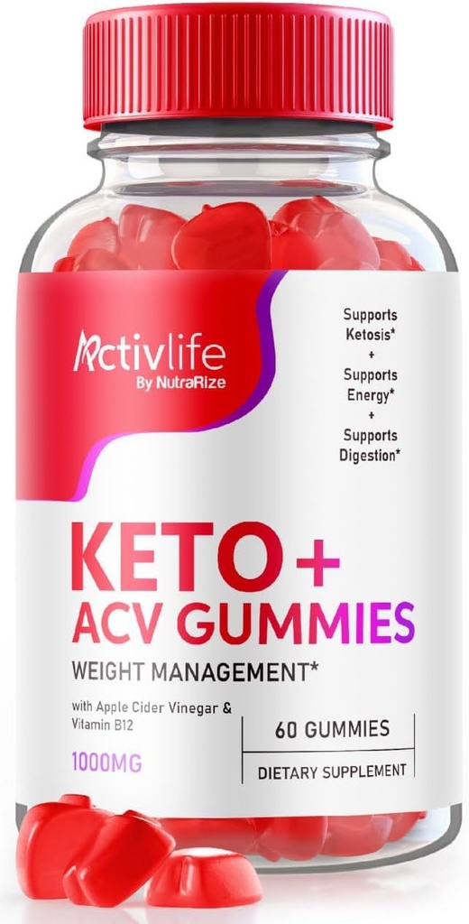 NutraRize ActivLife Keto+ACV Gummies Advanced Weight Loss, Effective Slimming Gummies 1000 MG, Gomitas Reviews, (60 Gummis)