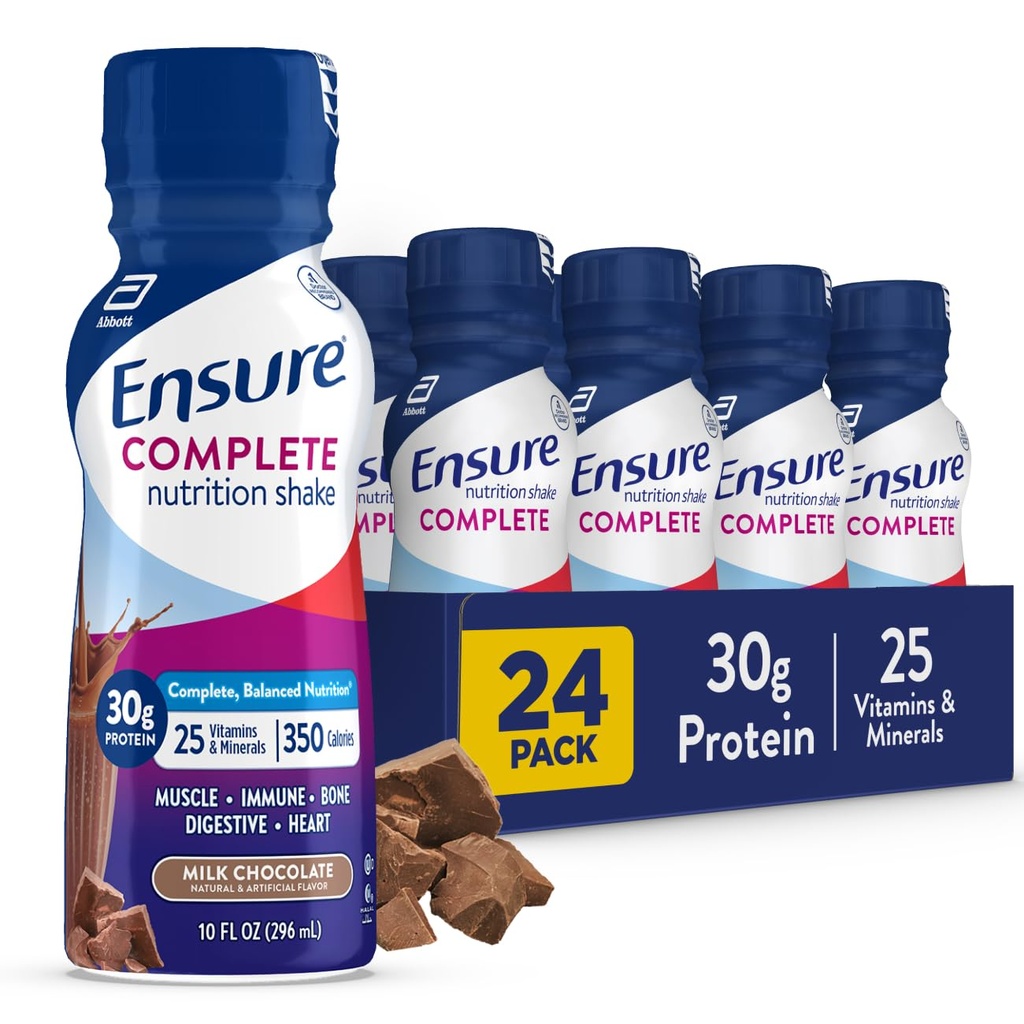 Vergewissern Sie sich COMPLETE Milk Chocolate Nutrition Shake, Complete, Balanced Meal Replacement, Ready To Drink, 30g Protein, 25 Vitamine & Minerals, 10 fl oz – 24 Pack