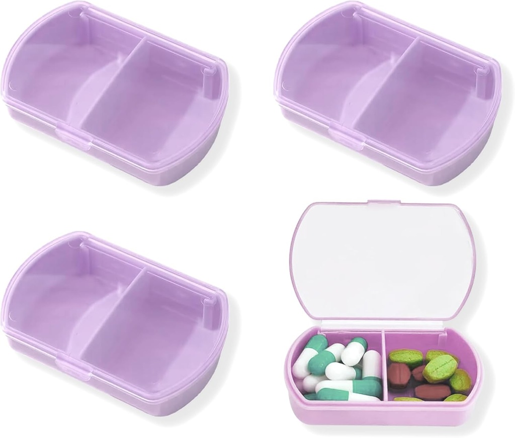 4PCS kleine Pille Fall Reisen Pille Box Süße Pille Organizer für Geld Portable tägliche Medizin Organizer 2 Kompartment Pillenhalter für Vitamine, Fischöl, Ergänzungen