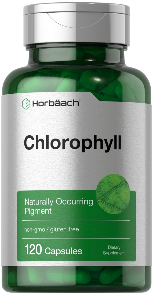 Horbäach Chlorophyll Kapseln | 120 Count | Non-GMO und Glutenfreie Ergänzung | Natürlich färbendes Pigment