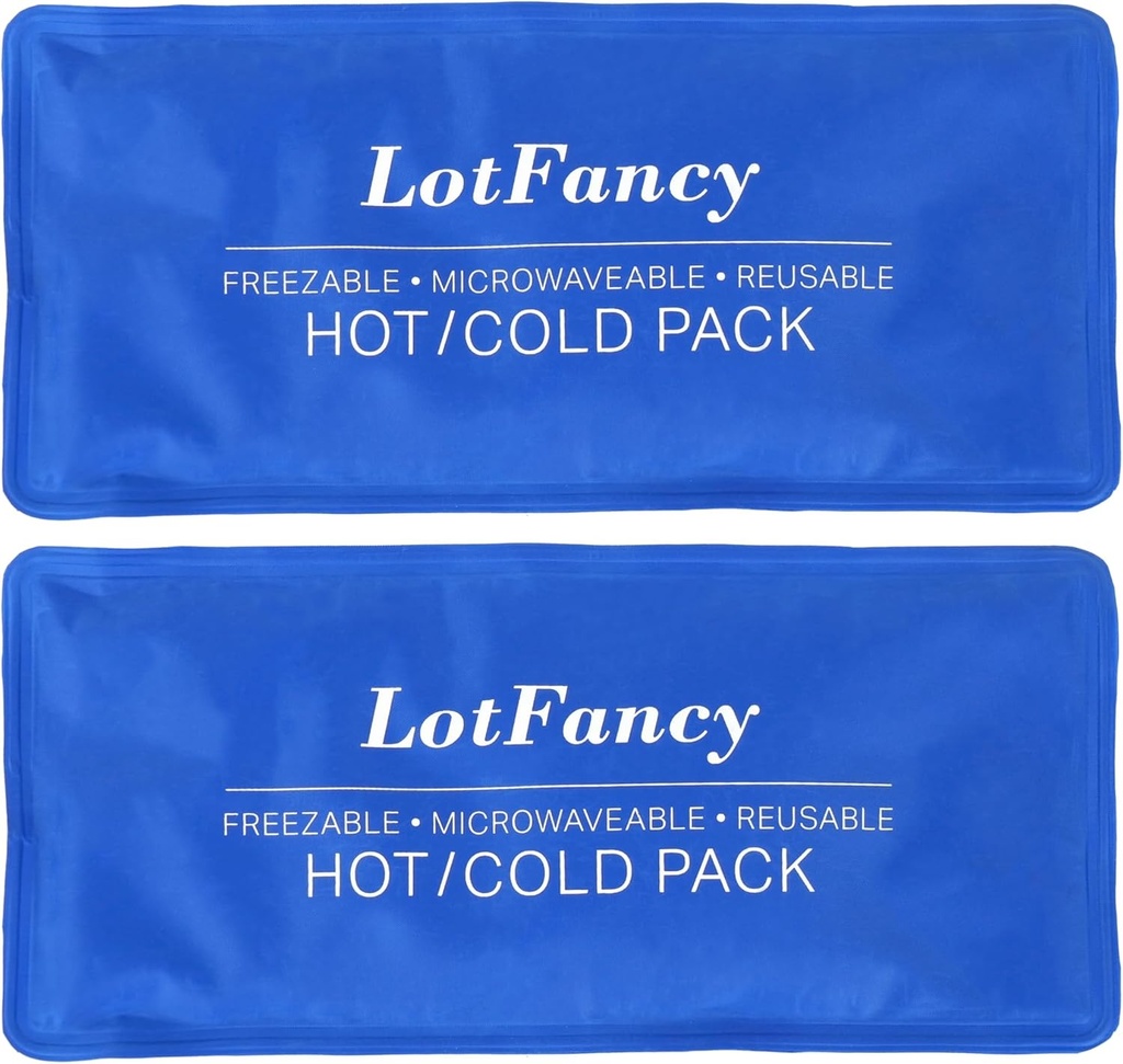 LotFancy Ice Pack für Verletzungen, Pack von 2, FSA HSA Eligible, Wiederverwendbares Heißes Kaltpaket für Therapie, Kühlen oder Heizkissen für Erste Hilfe, Rücken Schulter Hals Kopf Füße Schmerz Relief, 11 x 5 Zoll