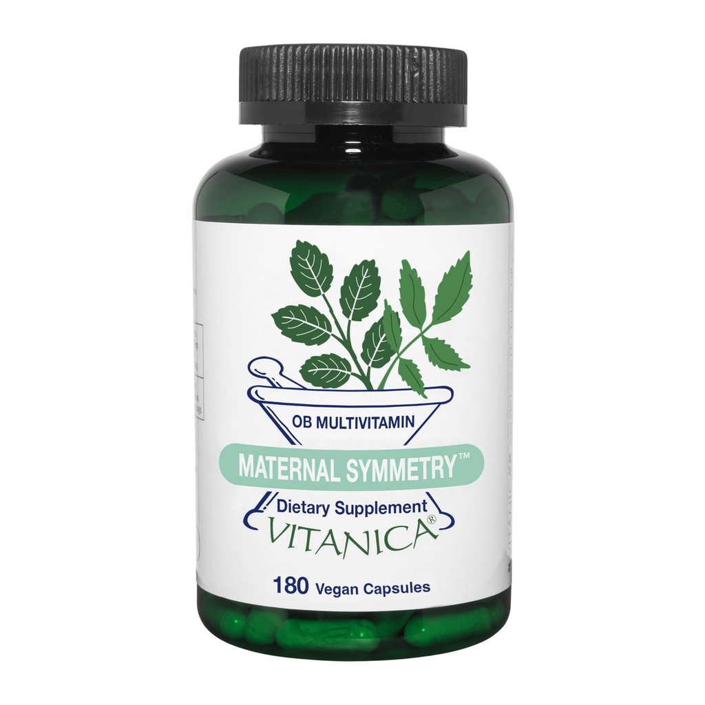 Vitanica Maternal Symmetrie, Pränatale und postnatale Vitamine, Vegan/Vegetarisch, 180 Kapseln