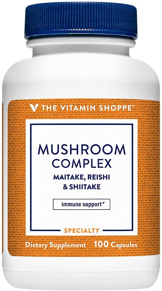 Der Vitamin Shoppe Pilz-Komplex, (Maitake, Reishi & Shiitake) Antioxidans, die das Immunsystem und gesundes Gehirn unterstützt (100 Kapseln)