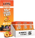 LPS Liquid Collagen & Whey Protein Supplement - Non-GMO Drink, Sugar-Free - fördert gesunde Haut und Haar für Männer & Frauen, Peach Mango, Single Serve (25 Packungen)