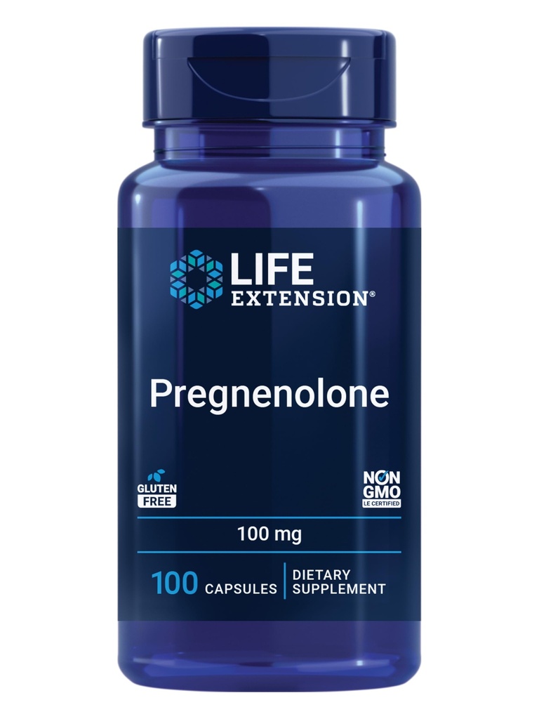 Lebensverlängerung Pregnenolone - Hormon-Balance-Ergänzung für gesunde Hormon-Level, 100 mg - Hormon-Balance, Gedächtnis, Fokus, kognitive Gesundheit - Glutenfrei, Non-GMO, 100 Kapseln