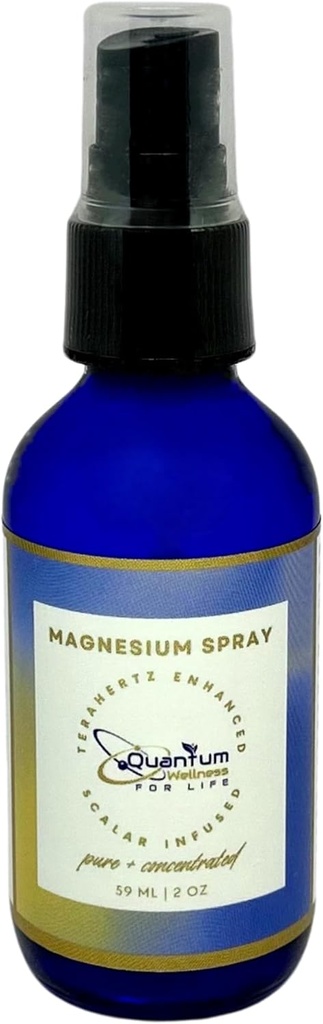 Magnesium Spray, Scalar Energy Infused, Pure and Organic, Made in USA, Glasverpackung (2 oz Spray Bottle)