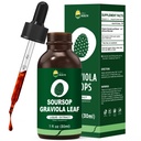 Bio Soursop Graviola Blatt Extrakt Flüssigkeit Tropfen | Soursop Bitters Flüssigkeit | Hohe Absorption, Enhanced Bioverfügbarkeit | Vegan, Non-GMO, Gluten Free | Immununterstützung | 1 Fl Oz