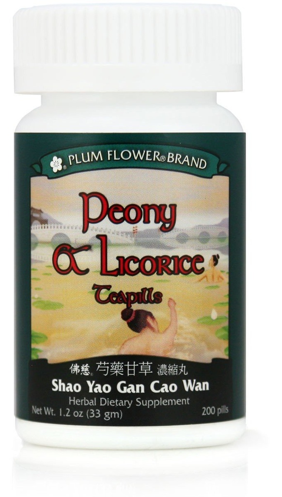 Peony & Licorice Teapills (Shao Yao Gan Cao Wan), 200 ct, Pflaumenblume