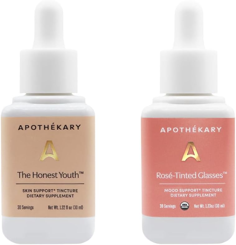 Apothékary Beauty Duo, Kräuterergänzung Bundle, Rose getönte Gläser und die Ehrliche Jugend