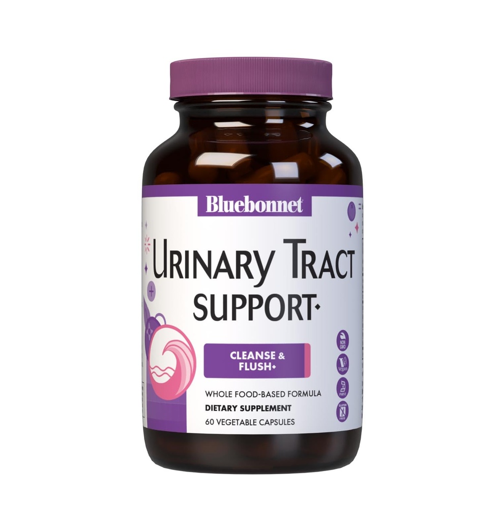 Bluebonnet Nutrition Urinary Tract Support, Cleanse & Flush*, Soy-Free, Gluten-Free, Kosher-Certified, Non-GMO, Dairy-Free, Vegan, 60 Gemüsekapseln, 30 Servietten