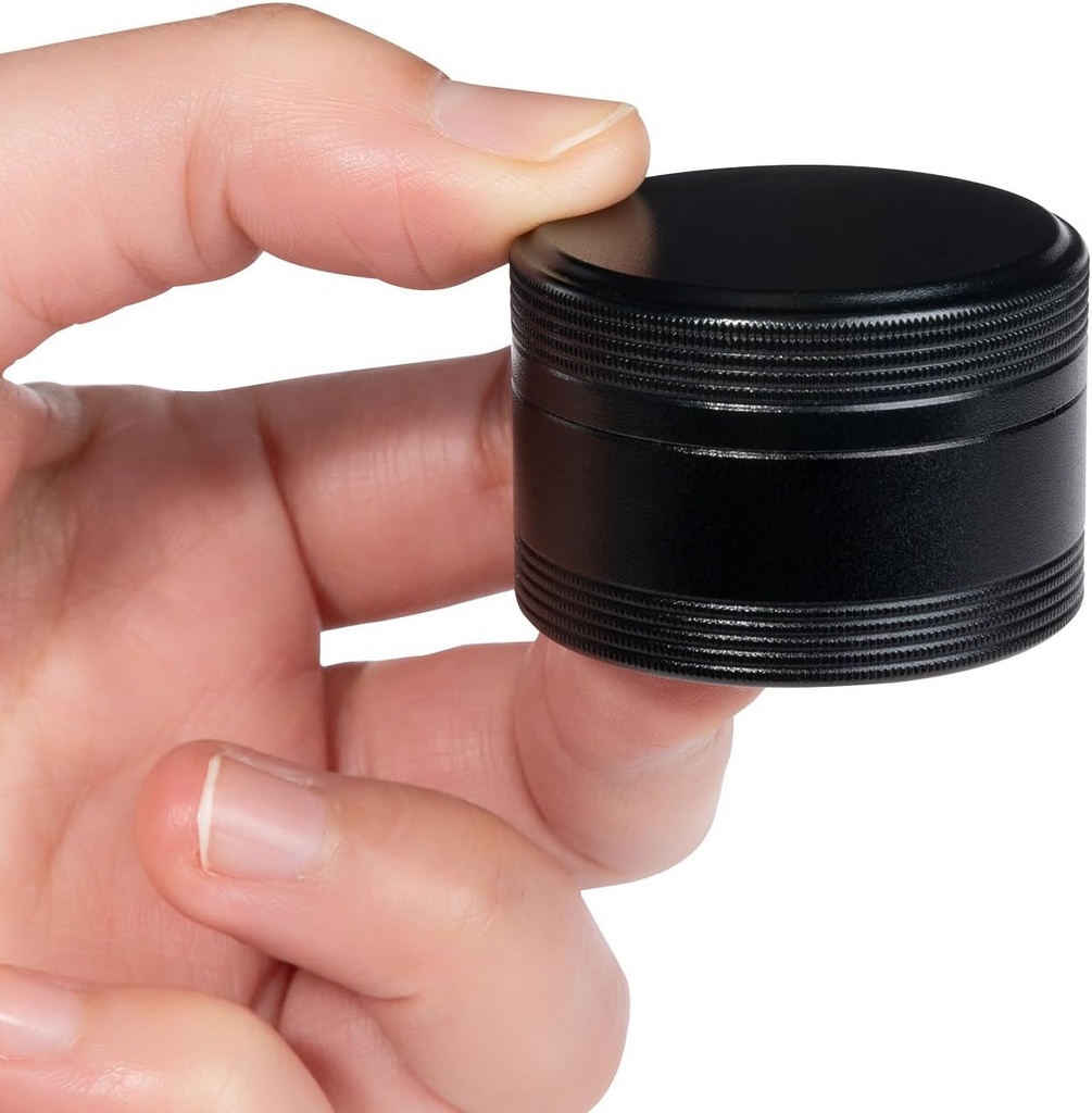 XHT Small Round Black Pill Box - Ein wasserdicht tragbare Pille Container für Tasche & Geldbörse, Reisemedizin Organizer, Kompakte Aluminium Pillbox Halter für Medikamente, Fischöl