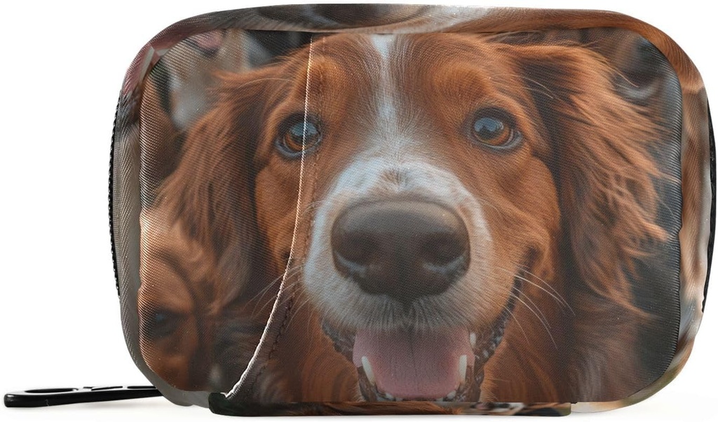 Wöchentlich Pill Organizer Gruppe Hunde Golden Retriever kleine Pille Box Tasche Portable Reise Pille Case 7 Tage Vitamin Supplement Halter mit Reißverschluss für Familien Business Camping