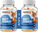 Kinder Multivitamin-Gummien - Nicht-GVO, Glutenfrei, Vegan Multivitamin-Gummien w/Vitamin C, B3, B5, B6, B12, Zink (100 Count, 2 Pack) – Fruchtiger Kleinkind zu Teen Gummy Vitamine für Kinder
