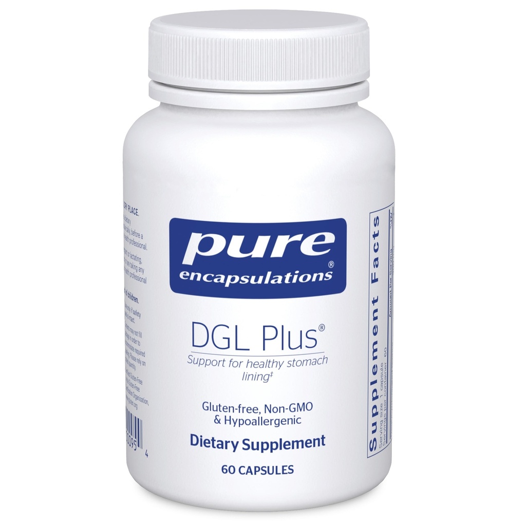 Pure Encapsulations DGL Plus - Gut Health Supplements für Männer und Frauen - mit Marshmallow Root, Aloe Vera Extract & Slippery Elm Bark - Non-GMO & Vegan - 60 Kapseln