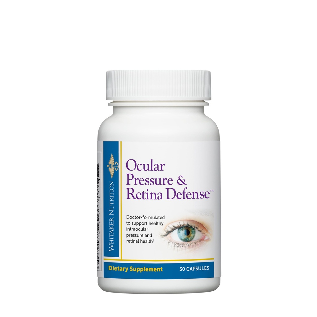Dr. Whitaker Augendruck & Retina Defense Supplement zur Unterstützung gesunder intraokularer Druckniveaus, Kreislauf & Augengewebe (30 Kapseln)