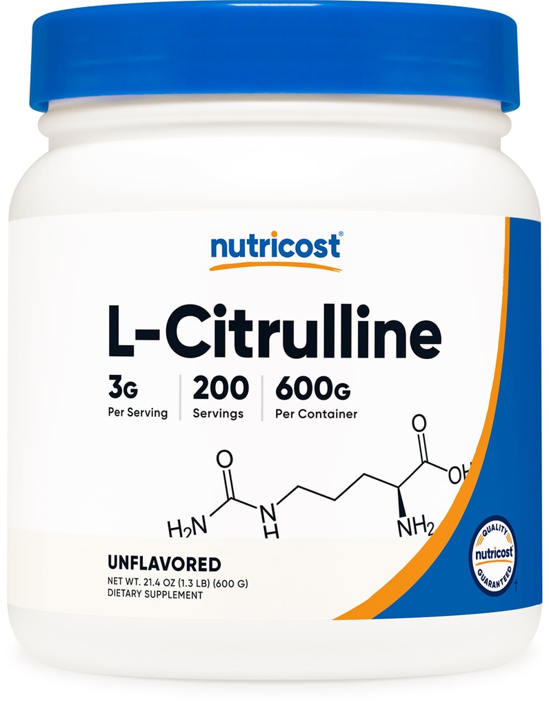 Nutricost Pure L-Citrullin (Base) Pulver (600 Gramm)