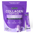 DRFOSTER Collagen-Peptides-Powder-Packets - Multi Typ I II III V X Kollagen für Frauen mit Antioxidant Blend + Vitamin C & E für Haut, Haar, Nagel & Gelenk, Non-GMO, 30 Stick Packs