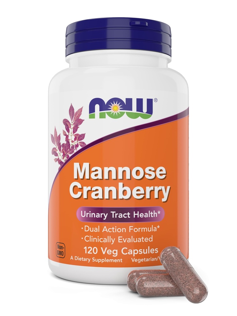 JETZT Lebensmittel Mannose Cranberry, 120 Veg Capsules - mit PAC - 450mg dMannose, 250mg Ganze Cranberry - Blase Cleanse und Urinary Tract Health* - Vegan Friendly Supplement, Non-GMO