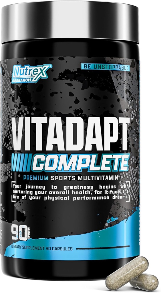 Nutrex Research Vitadapt Complete Sports Multivitamin for Men - 24 Vitamine, KSM-66 Ashwagandha und Mineralien für Sportler - Mens Multivitamin (90 Kapseln)