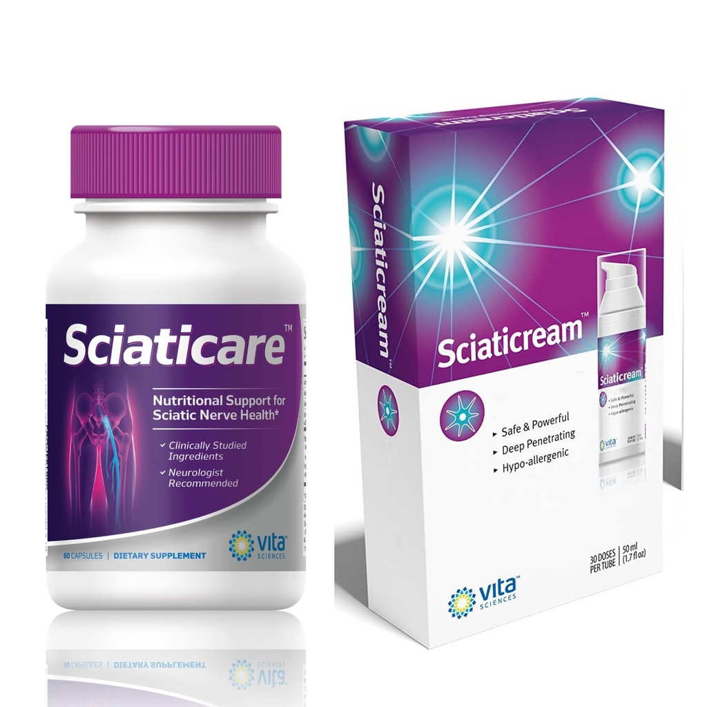 Ultimate Sciatic Nerve Unterstützung Bundle Sciatica Nerve beruhigende Ergänzung und Sciatica Creme