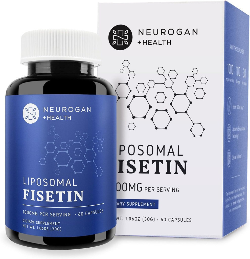 Neurogan Liposomal Fisetin 500mg Pro Servieren | Verbesserte Absorptions-BHin-Ergänzungen für Gedächtnis und Fokus | Gesunde Aging Fisetin-Ergänzungen| Polyphenol-Ergänzungen, 30.000 Insgesamt, 60ct