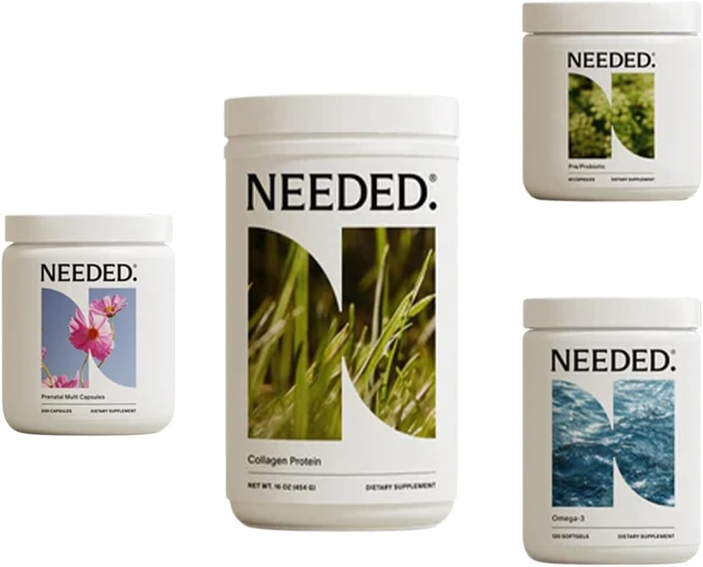 Braucht. Prenatal Complete Wellness Bundle – Multivitamin, Omega-3, Collagen & Prebiotic-Probiotic für Schwangerschaft, Stillen, Postpartum – 30-tägige Versorgung
