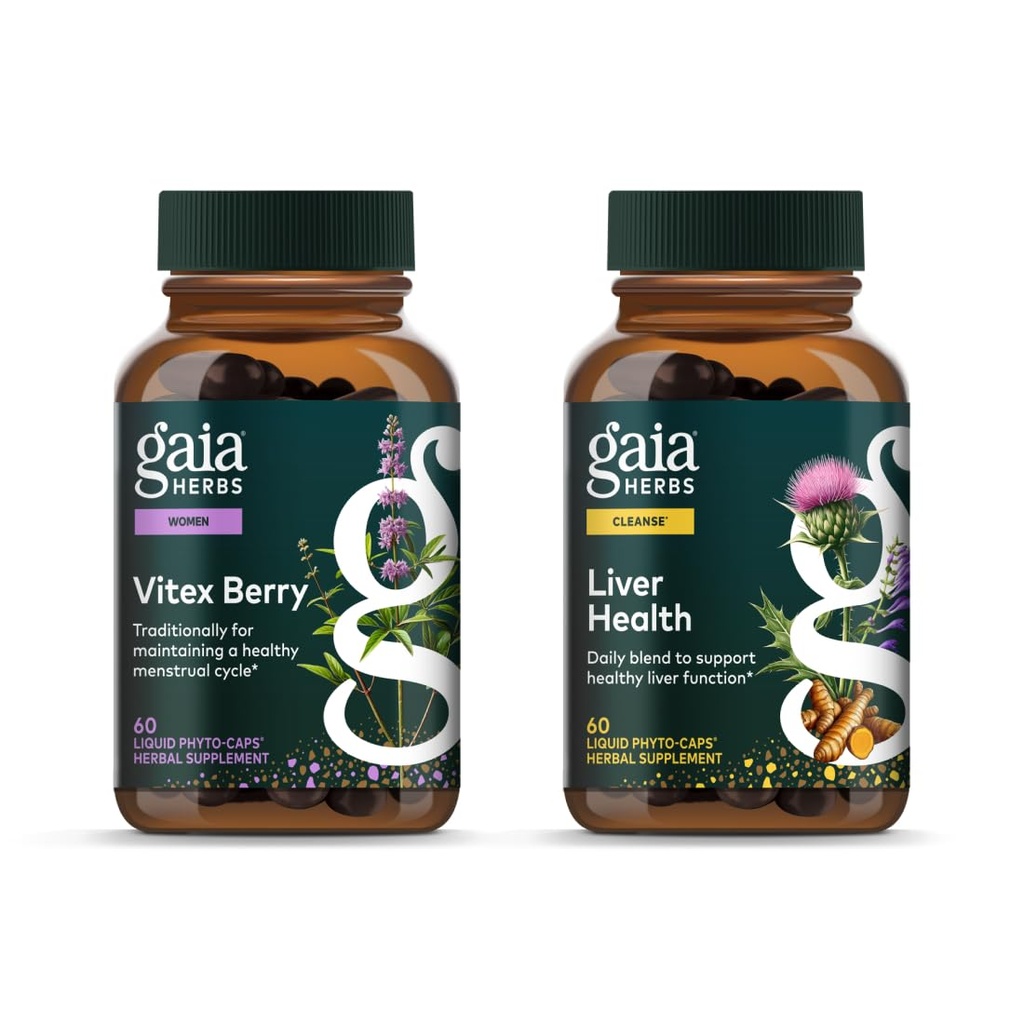 Gaia Herbs Vitex Berry (Chaste Tree) - Unterstützt Hormon Balance & Fertilität für Frauen - 60 Vegan Caps & Liver Health - Leberergänzung mit Milchdistel, Licorice Root für Leber und saubere Unterstützung -
