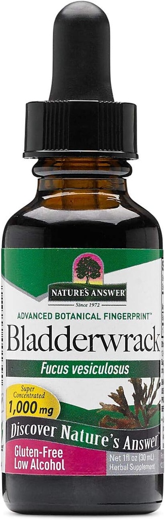 Nature's Answer Bladderwrack Thallus with Organic Low Alcohol 1 Fluid Ounce | Natural Immun Booster | Unterstützt Verdauung | Fördert eine gesunde Schilddrüse