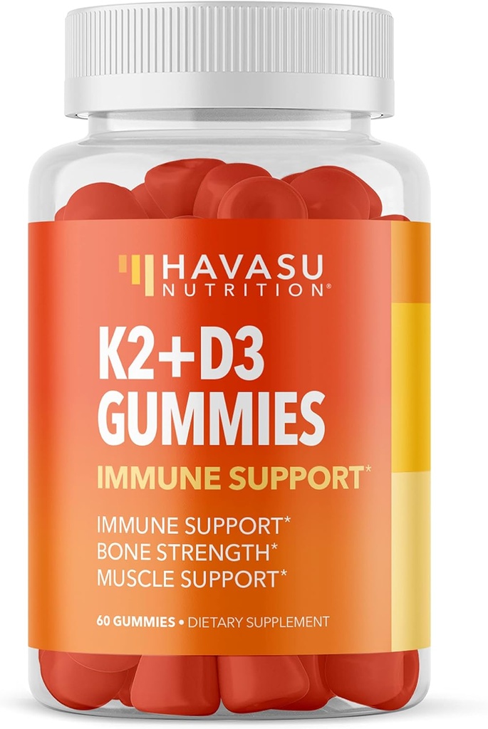 HAVASU NUTRITION Vitamin D3 K2 Gummi, Himbeer, 60ct