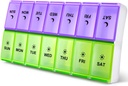 DANYING Extra große Pille Organizer 2 Mal pro Tag, XL Wöchentliche Pille Box, PM Pille Case, Pill Container 7 Tag, Vitamin Case zweimal pro Tag