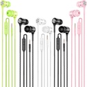 Wired Earbuds mit Mikrofon 5 Pack, In-Ear Kopfhörer mit Heavy Bass, High Sound Qualität Kopfhörer kompatibel mit iPad, Laptop, MP3, Android Smartphones, Passt alle 3.5mm Jack Device