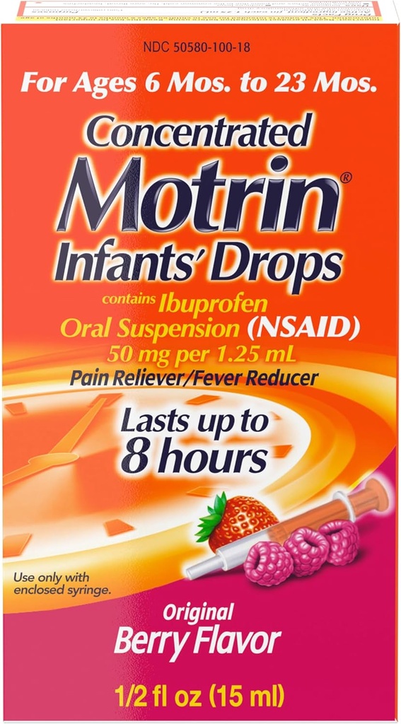 Infants' Motrin Concentrated Tropfen, Fever Reducer, Ibuprofen, Berry Flavored.5 Oz