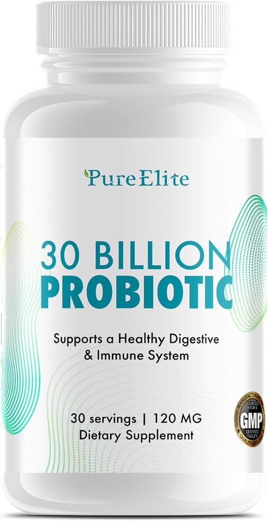 Gut Probiotic 30 Billion CFU mit DE111® & 10 Strains - Hohe Potenz Probiotische Ergänzung für Verdauungs-Gesundheit, Immunsystem-Unterstützung, Verbesserte Nährstoffabsorption - Non-GMO, 30 vegetarische Kapseln