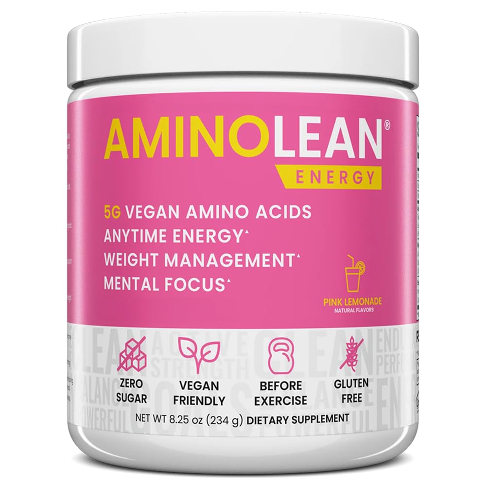 RSP NUTRITION AminoLean Pre Workout Powder, Amino Energy & Weight Management mit Vegan BCAA Aminosäuren, Natürliche Koffein, Preworkout Boost für Männer & Frauen, 30 Serv, Pink Lemonade...