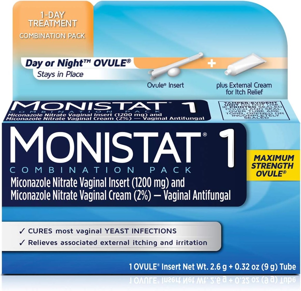 MONISTAT 1-Dose Hefe-Infektion Behandlung, 1 Ovule Insert & externe Itch Cream