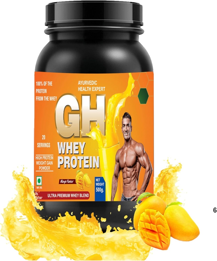 GH WHEY Protein, Ultra Premium Schneller Erholung, Absorption & Lean Muskelwachstum (1.1lbs, Mango Flavor)