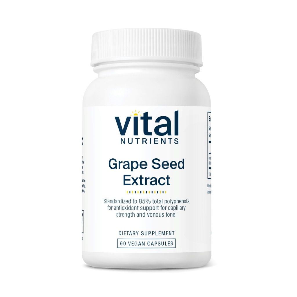 Vital Nährstoffe Getreide Saatgut Extrakt 100mg | Potent Antioxidans und Unterstützung für Zirkulation, Kapillare und Vene Gesundheit | Gluten, Dairy, Soy Free | Non-GMO | 90 Kapseln