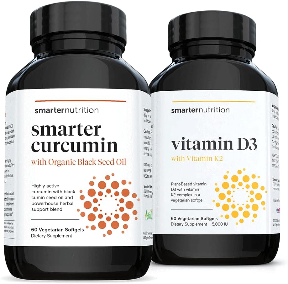 SMARTERNUTRITION Curcumin - Potenz und Absorption + pflanzenbasiertes Vitamin D3 Immununterstützung mit Vegan K2 Complex