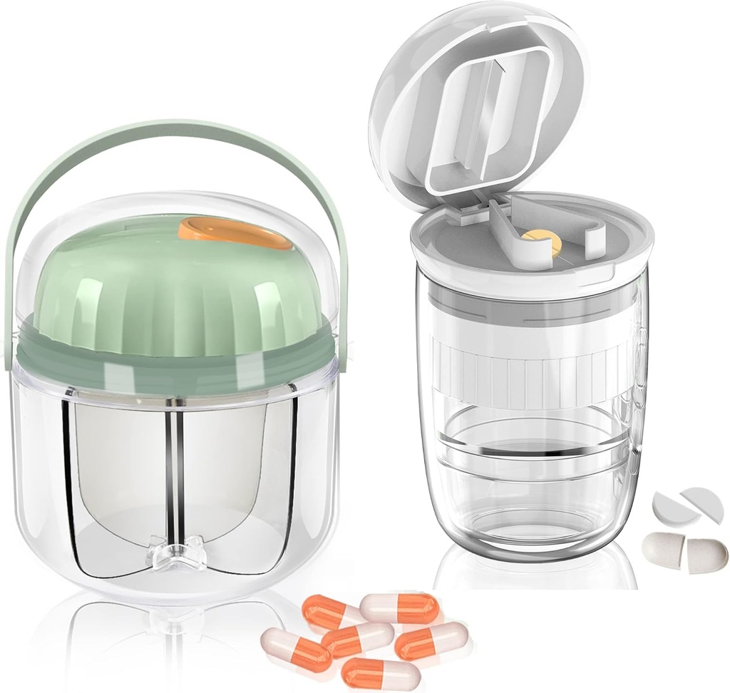 GloDeals Pill Organizer, Pill Crusher, Cutter und Splitter