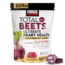 FORCE FACTOR Total Beets Ultimate Heart Health Chews for Blood Pressure Support, with Beetroot Powder, CoQ10, B Vitamine & Grapeseed Extract for Blood Flow & Energy, Pomegranate Berry, 60 Soft Chews