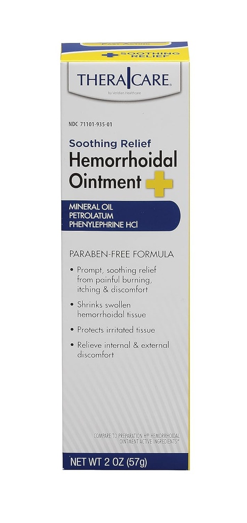 Thera Care Hemorrhoidal Ointment | Beruhigt Juckreiz und Brennen | 1.0 oz | Hämorrhoid Symptome Relief | Fast Acting | Paraben-Free | Applicator Included