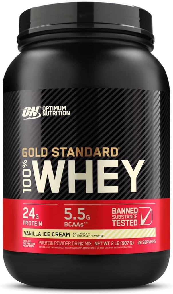 Optimum Nutrition 100% Whey Gold Standard, Vanille Eiscreme, 2 Pfund