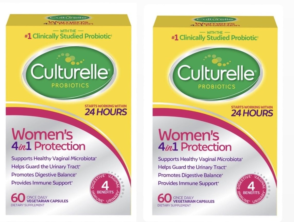 Culturelle Women’s Healthy Balance Daily Probiotics for Women - Unterstützt Verdauungs-, Vaginal- und Immungesundheit, okziale Durchfall, Gas & Bloating - Non-GMO 60ct (2 -Pack) (2)