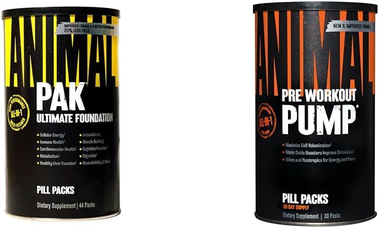 Animal Pak - Convenient All-in-One Vitamin & Supplement Pack - Zink & Pumpe – Preworkout - Vein Popping Pumps – Einfach zu entfernen Stimulant Pille für jeden Workout – 30 Count