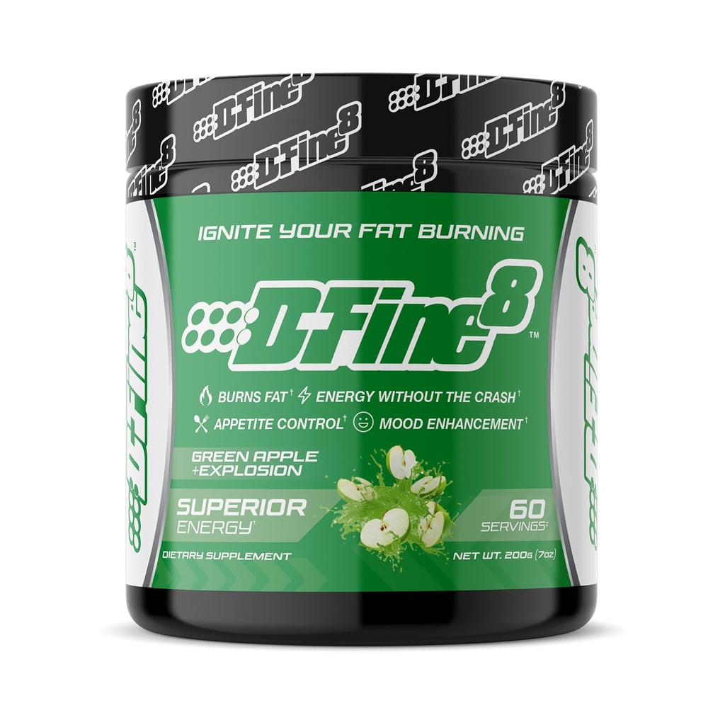 Thermogenic Pre-Workout Energy Powder & Shredding Supplement, Boost Energy Mood & Focus, Sugar Free, Enthält Senactiv, Endurance, 300mg Koffein, N-Acetyl-L-Tyrosine (Green Apple Explosion)