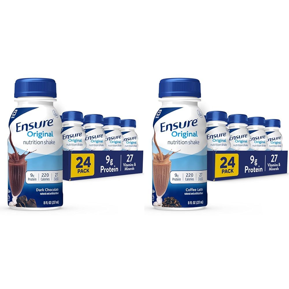 Vergewissern Sie sich Original Dark Chocolate & Coffee Latte Nutrition Shake Bundle | Meal Replacement | 24 Packs