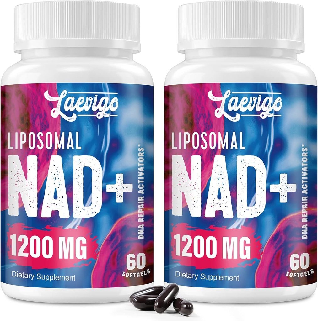 Liposomal NAD+ Supplement 1200mg hohe Absorption, Zelluläre Energie & Mitochondriale Unterstützung, NAD Plus für Langlebigkeit & Vitalität, Anti-Aging-Formel, 120 Softgels