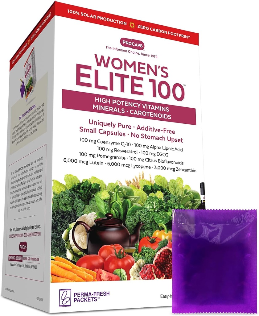 ANDREW LESSMAN Multivitamin - Frauen Elite-100 120 Packungen - 40+ Potent Nährstoffe Plus 100mg Jede Coenzym Q10, Alpha Lipoic Acid, Resveratrol, EGCG, Granatapfel, Citrus Bioflavonoids.