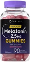 Carlyle Melatonin 2,5 mg Gummie | 90 Count | Berry Flavor Gummy Supplement | Vegan, Non-GMO, Glutenfrei