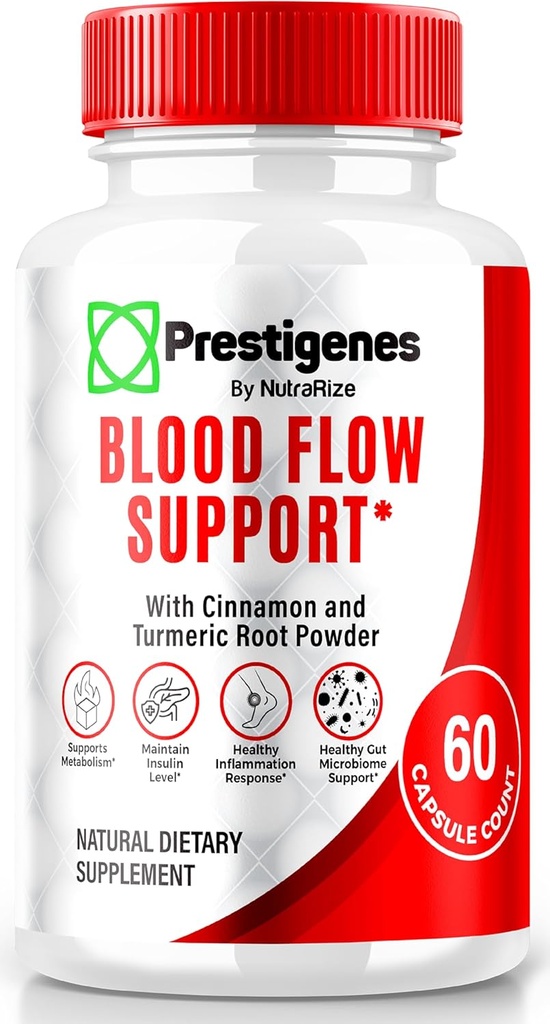 Prestigenes Blood Flow Suppport, Prestigenes, um Ihren Blutstrom mit der Kraft der Nährstoffe der Natur, Erweiterte Formel für allgemeine Gesundheit, Alle natürlichen Prestigenes Bewertungen (60 Kapseln)